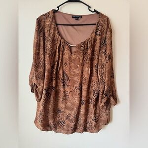 Sara Michelle Brown Animal Print Blouse